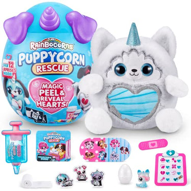 Rainbocorns Puppycorn Rescue Surprise, Husky, Über 12 Überraschungen, Plüschtier zum Knuddeln im Sale